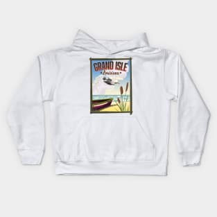 Grand Isle, Louisiana Travel poster Kids Hoodie